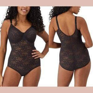 NWT $60 Bali [ 40DD ] Firm Control Lace N‎ Smooth Body Shape Bodysuit U1438
